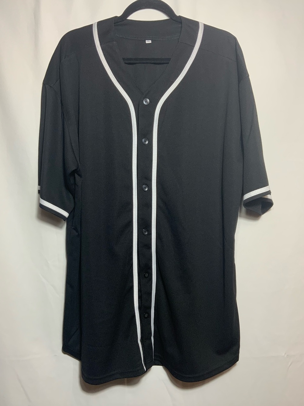 Men's Halloween Black Baseball Jersey with White Trim